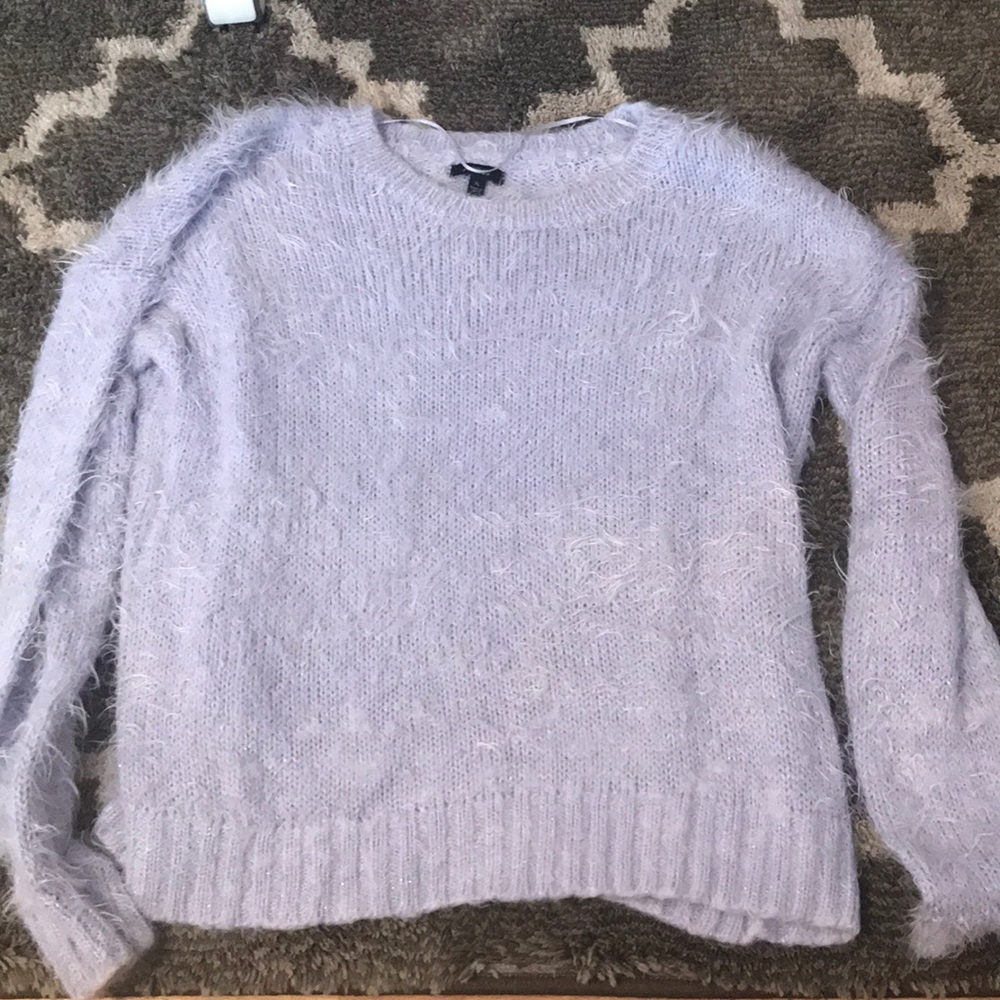 fuzzy purple sweater
